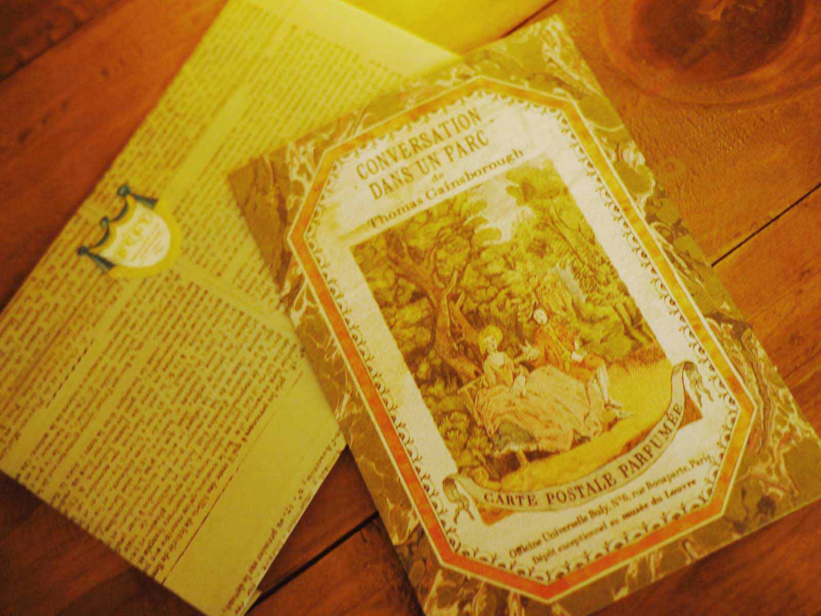 『庭園での語らい』の香り付きポストカード